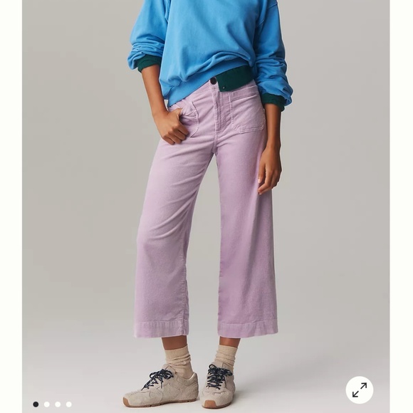 The Colette Corduroy Crop Wide-Leg Pants by Maeve - Picture 3 of 6